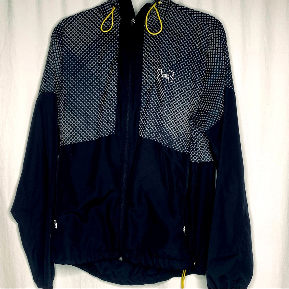 UNDER ARMOUR Black Pullover Hooded Windbreaker - Black POLYESTER WINDBREAKER M